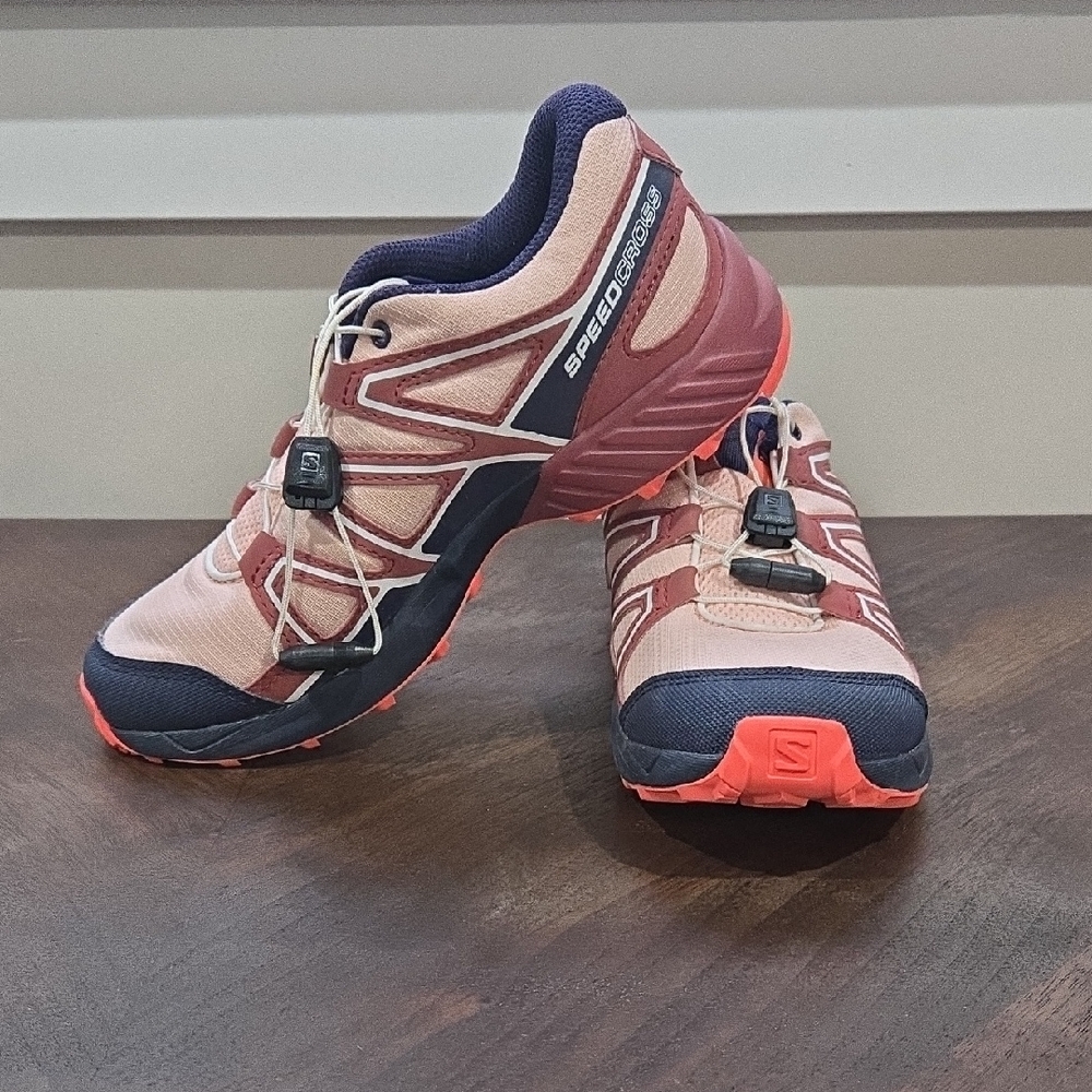 Salomon Kids Sneakers Pink Navy Coral Trail Shoes